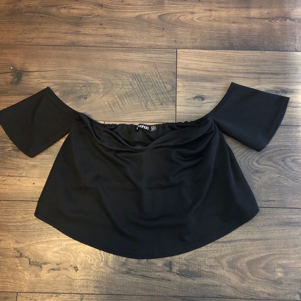 Off the shoulder black crop top